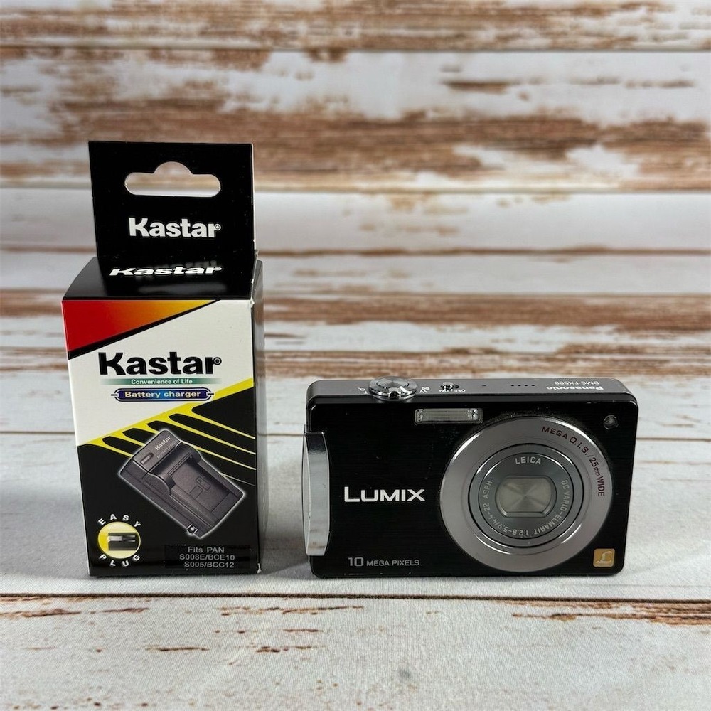 Panasonic Lumix DMC-FX500 10.1MP Digital Camera Black Leica Lens parts or repair